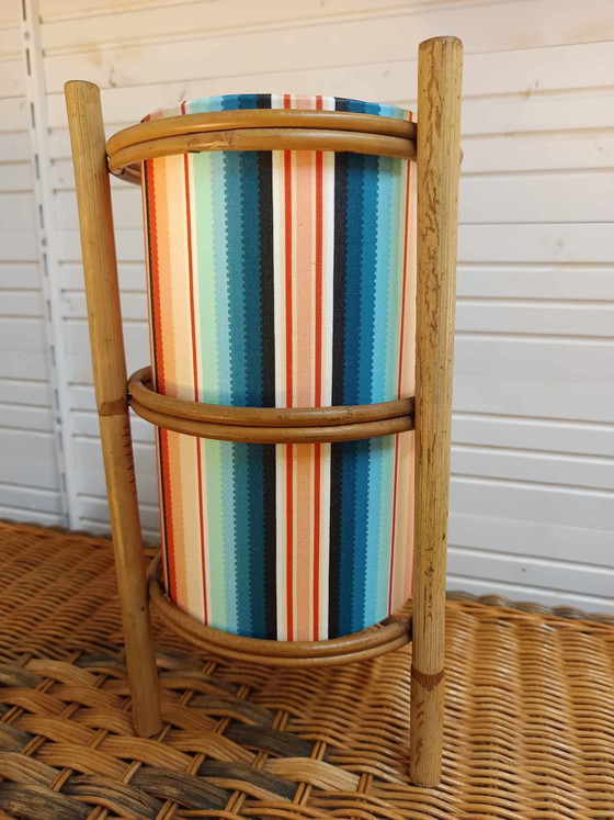 Image 1 of Vintage-Rattan-Lampe Und Maßgeschneiderter Lampenschirm