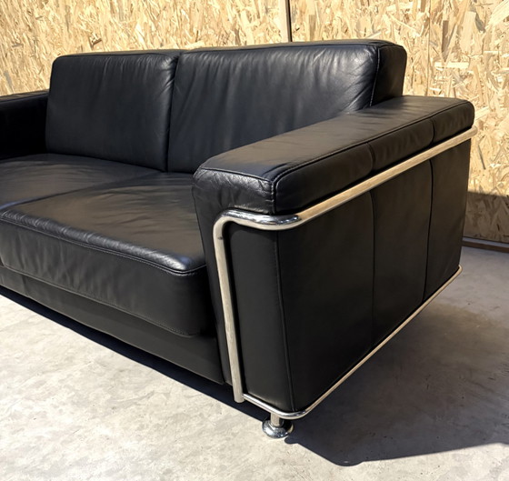Image 1 of Le Corbusier inspiriertes schwarzes Ledersofa