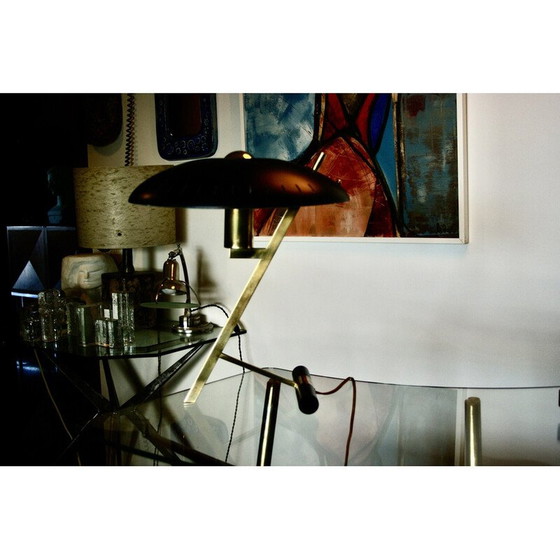 Image 1 of Vintage-Lampe "Z" aus Messing und lackiertem Stahl von Louis Kalff für Philips, 1960