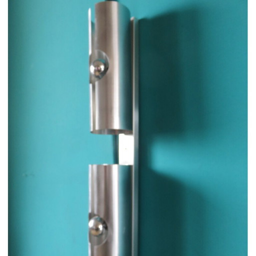 Vintage Space Age Wandleuchte aus gebürstetem Aluminium, Frankreich 1970