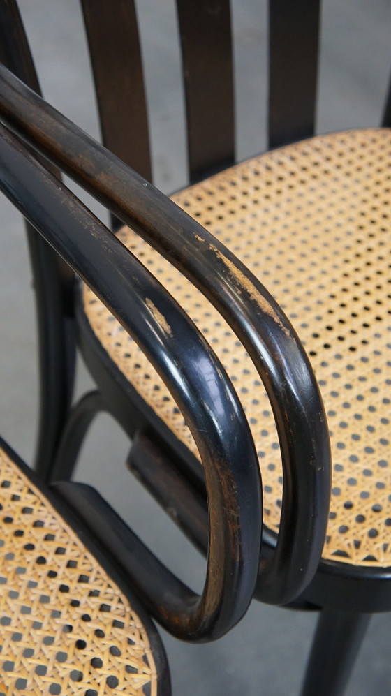 Image 1 of 4 X Vintage Holz Design Esszimmer / Bistro Stuhl