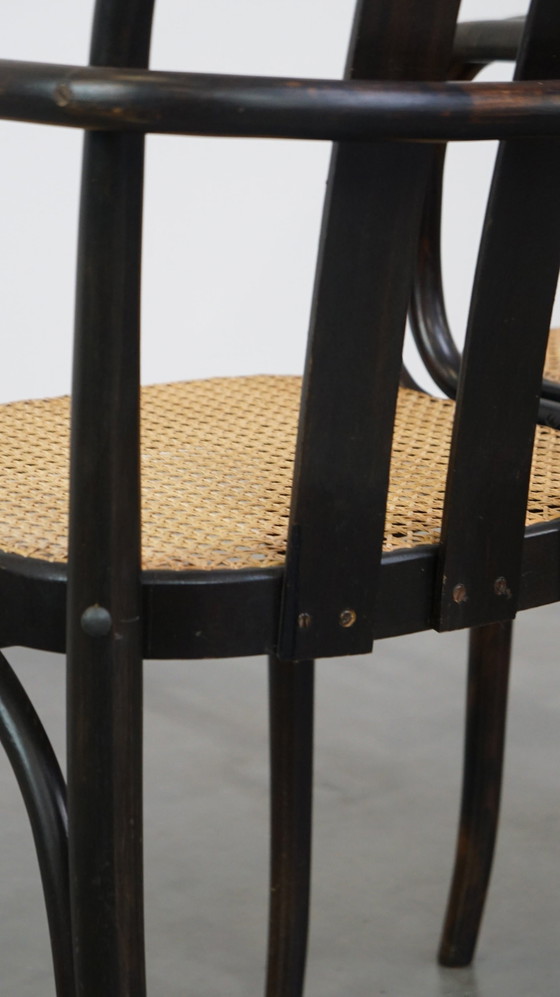 Image 1 of 4 X Vintage Holz Design Esszimmer / Bistro Stuhl