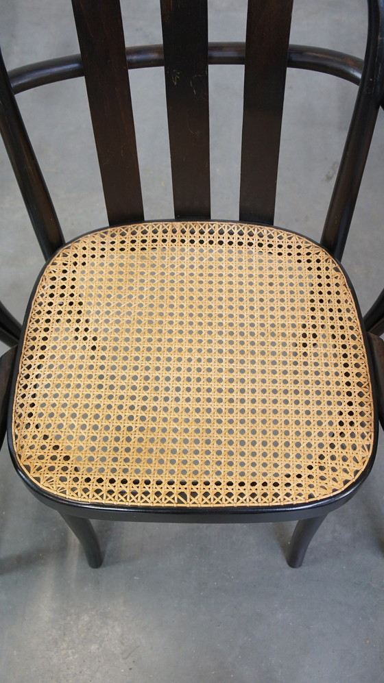 Image 1 of 4 X Vintage Holz Design Esszimmer / Bistro Stuhl