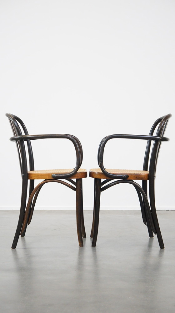 Image 1 of 4 X Vintage Holz Design Esszimmer / Bistro Stuhl