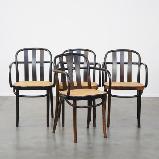 4 X Vintage Holz Design Esszimmer / Bistro Stuhl