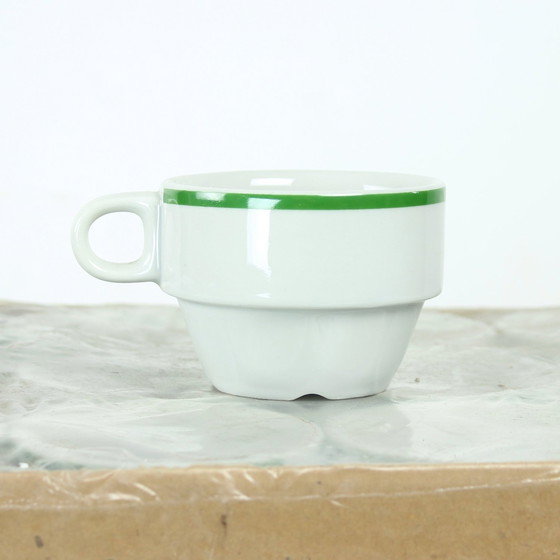 Image 1 of Verkauf Satz von 12 weißen Porzellantassen von Lubiana, Polen 1960er