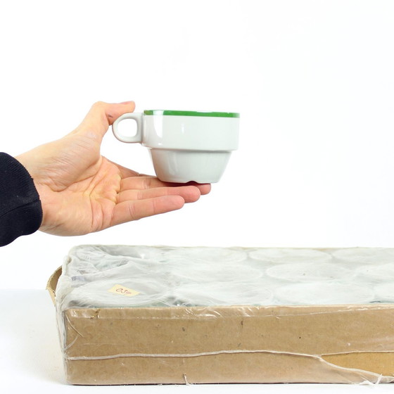 Image 1 of Verkauf Satz von 12 weißen Porzellantassen von Lubiana, Polen 1960er