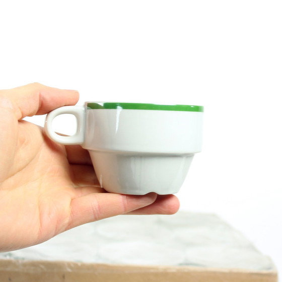 Image 1 of Verkauf Satz von 12 weißen Porzellantassen von Lubiana, Polen 1960er