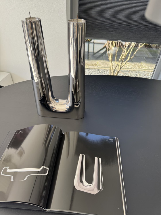 Image 1 of Georg Jensen Set aus Kerzenständer und Schale mit Originalbüchern