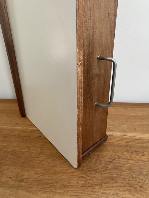 Mid Century Waschtisch-Wandschrank Schwebend Mit Spiegel