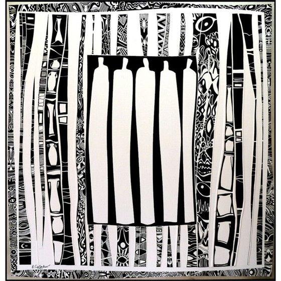 Image 1 of Vintage-Gemälde "Die Giganten" von Alain Carpentier