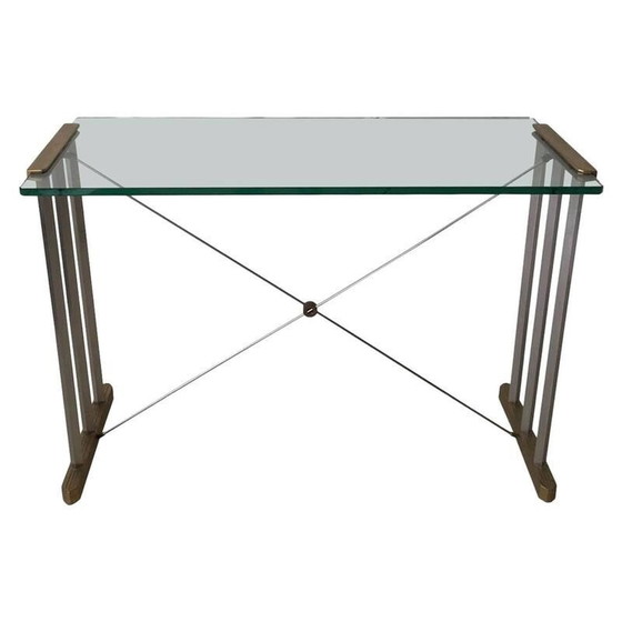 Image 1 of Konsole aus Messing und Stahl von Peter Ghyczy - 1990er Jahre