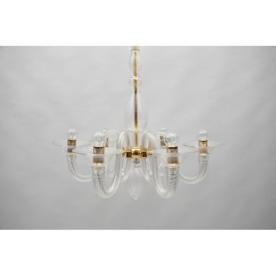 Image 1 of Vintage-Kronleuchter aus Muranoglas von Von Barovier und Toso, Italien 1990