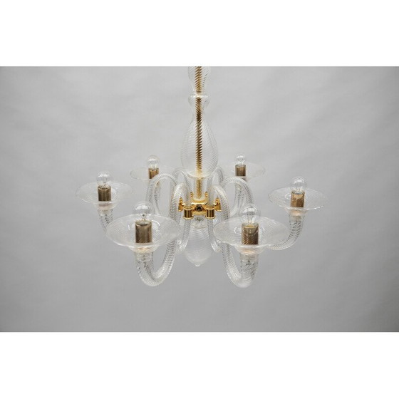 Image 1 of Vintage-Kronleuchter aus Muranoglas von Von Barovier und Toso, Italien 1990