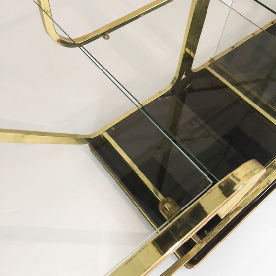 Image 1 of Vintage-Vitrine aus Messing und Glas, 1970-1980er Jahre