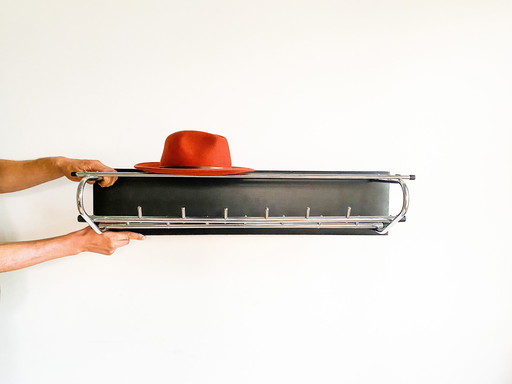 Vintage Wandgarderobe aus Chrom