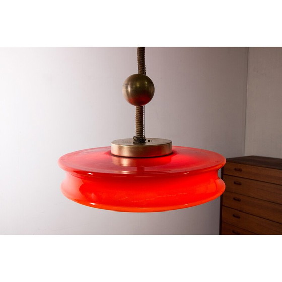 Image 1 of Vintage Orion Pendelleuchte aus Glas und Messing von Schwarz und Staff Leuchten für Staff Leuchten, Deutschland 1965