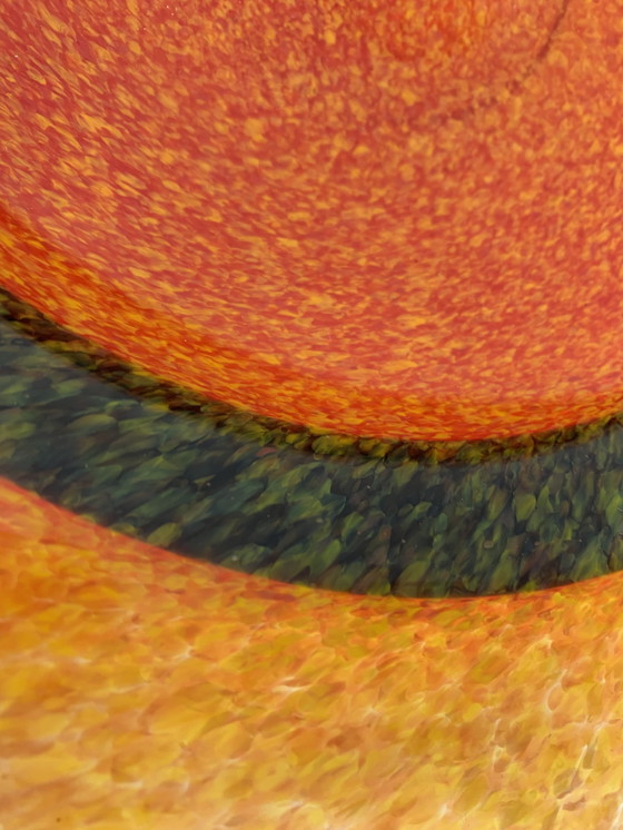 Image 1 of Orangene Obstschale aus Glas, 1990'S