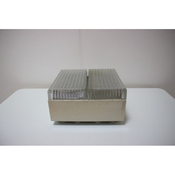 Image 1 of Vintage Deckenleuchte aus Metall und Glas für Napako, Tschechoslowakei 1960