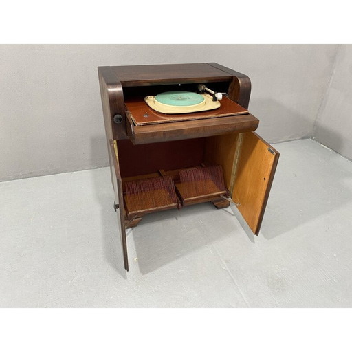 Mid Century Schrank mit eingebautem Plattenspieler, Deutschland 1950er Jahre