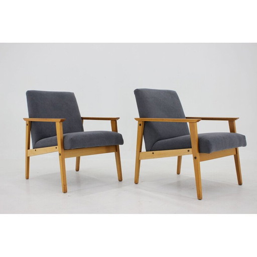 Paar Vintage-Sessel aus Buche, 1960er Jahre