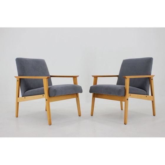 Image 1 of Paar Vintage-Sessel aus Buche, 1960er Jahre