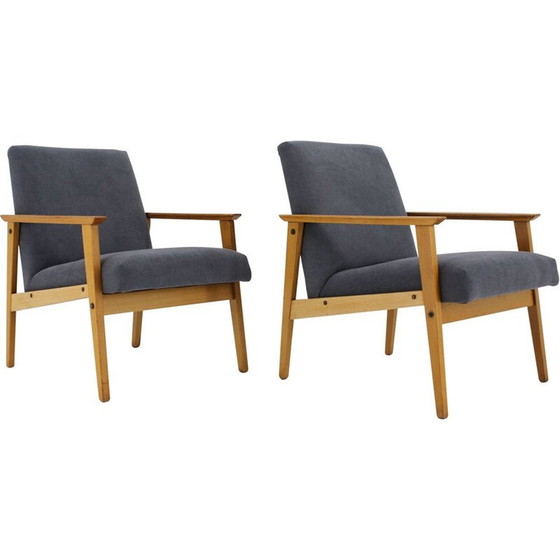 Image 1 of Paar Vintage-Sessel aus Buche, 1960er Jahre