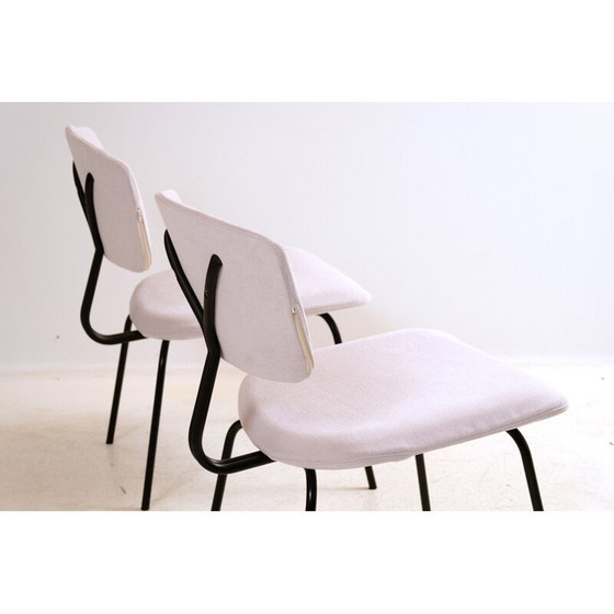 Image 1 of Paar alte Stühle mit neuem Stoff von C. Sclafert weiß, 1950