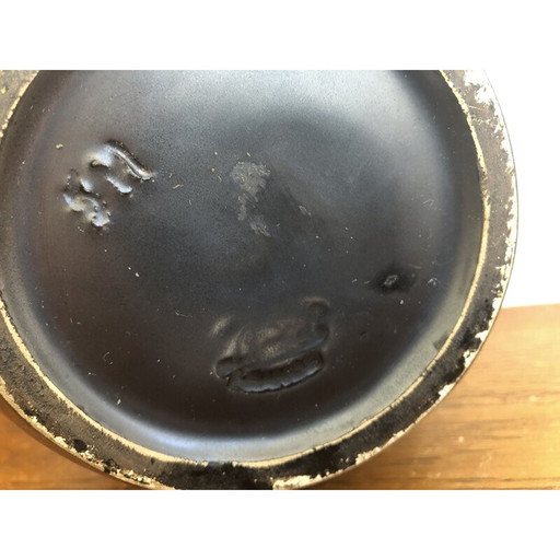 Schwarze und gelbe Vase aus Keramik, 1950