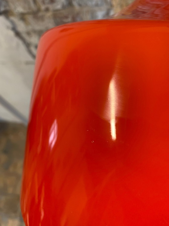 Image 1 of Pendelleuchte aus orangefarbenem Opalglas, 1970er Jahre