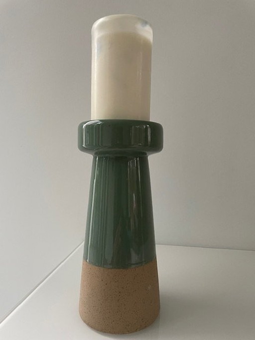 Kerzenleuchter Grün/Sand Farbe 23Cm Hoch