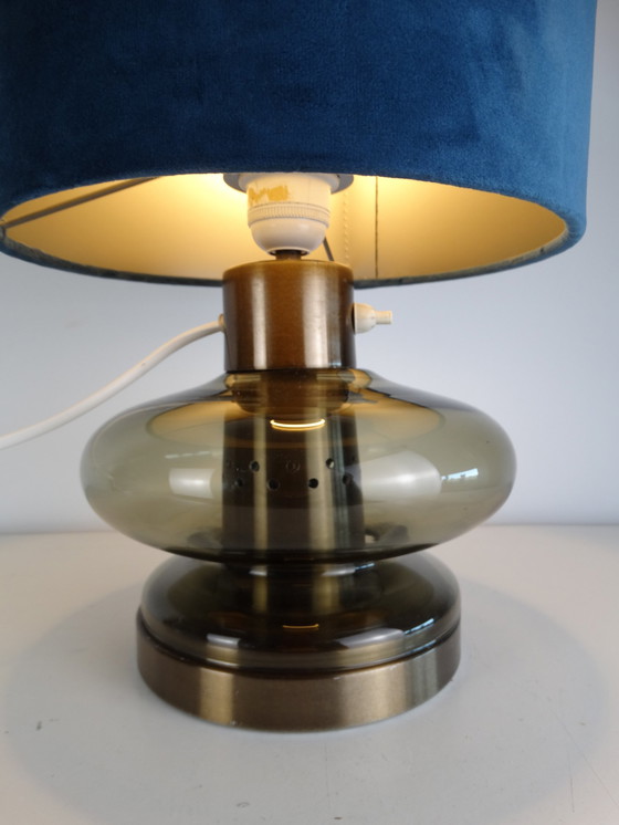 Image 1 of Vintage Glas Tischlampe