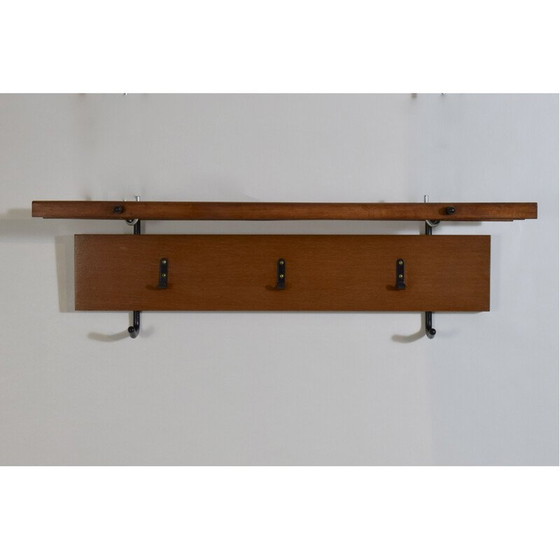Image 1 of Vintage Teakholz Vintage Wandgarderobe Skandinavisch 1960er Jahre