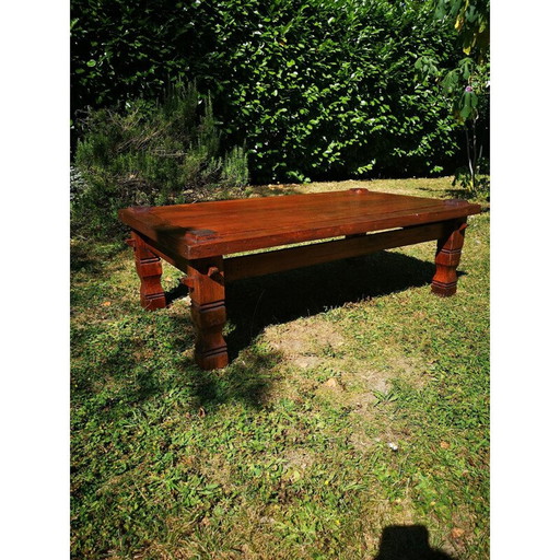 Vintage Couchtisch aus Massivholz, Frankreich 1950