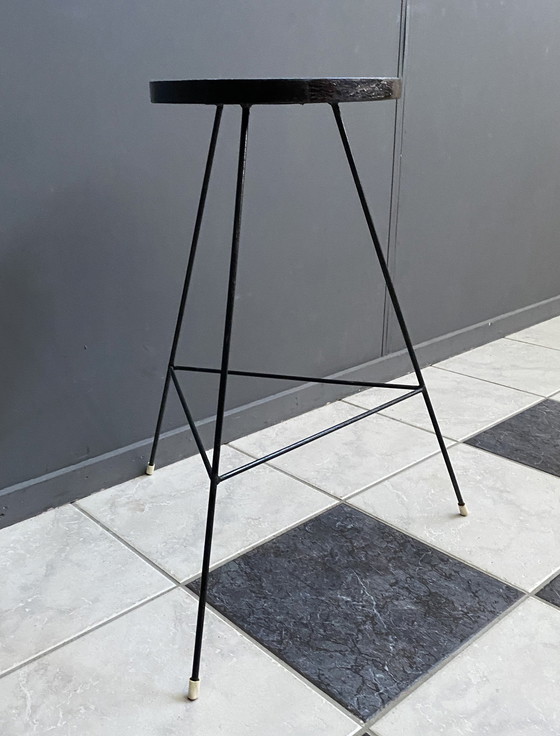 Image 1 of Blauer Formica-Pflanzentisch 1960S