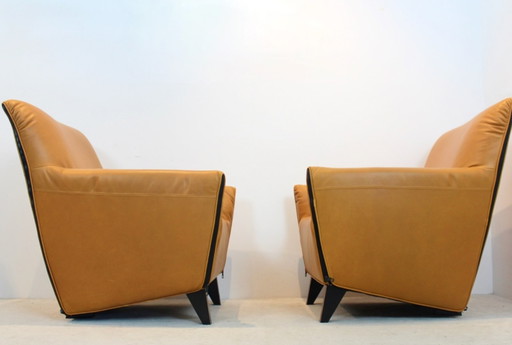 Artifort F330 'Cordoba' Loungesessel aus weichem ockerfarbenen Leder von Gerard van den Berg