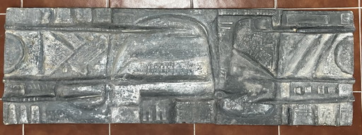 1 Fiberglas-Relief-Skulptur, 1960er Jahre. Abstraktion Brutalist , Wand, Platte,