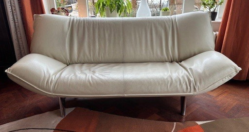 Leolux Tango 2-Sitzer Sofa Weißes Leder Senso Egret