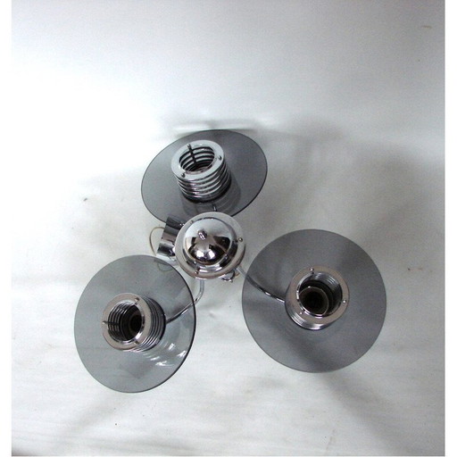 Vintage Belid Kronleuchter aus verchromtem Metall und Glas, Schweden 1990