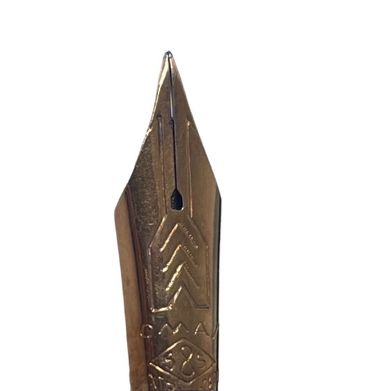 Image 1 of OMAS - 1990er - Paragon Extra Scarlet Red Celluloid Fountain Pen - 585er Feder - Im Originaletui - Sehr selten!