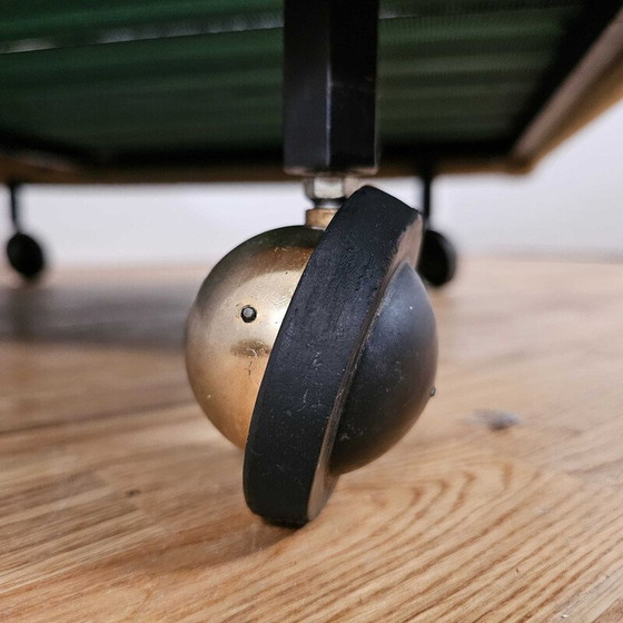 Image 1 of Vintage Steiner Sessel und Ottomane in grünem Laken, 1950-1960