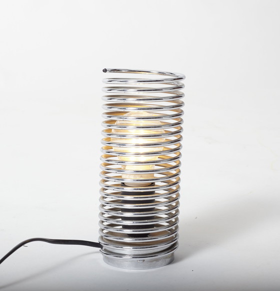 Image 1 of Postmoderne Spiralförmige Lampe in Chrom
