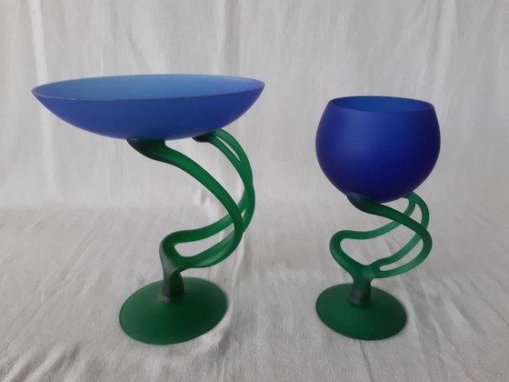 Image 1 of Józefina Kunstglas Kelch und Schale