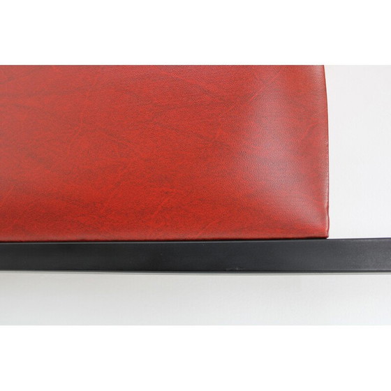 Image 1 of Vintage-Garderobe aus Eisen und Kunstlederbezug, Italien 1960