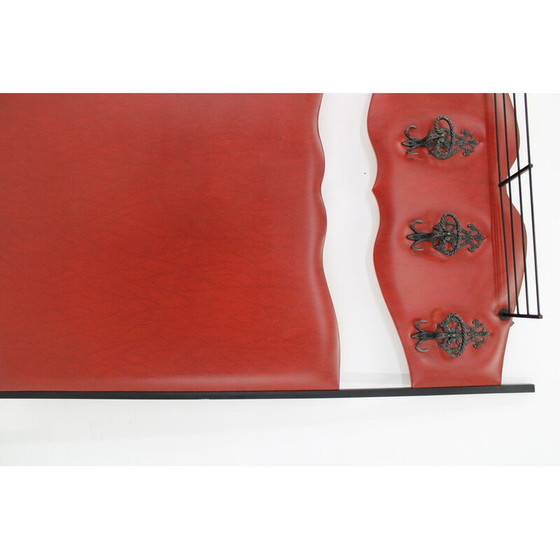 Image 1 of Vintage-Garderobe aus Eisen und Kunstlederbezug, Italien 1960