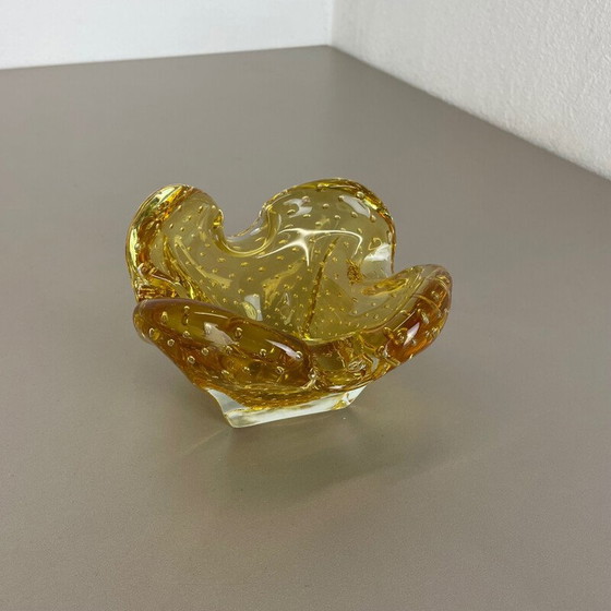 Image 1 of Aschenbecher "Honey Bubble" aus Muranoglas, Italien 1970er Jahre
