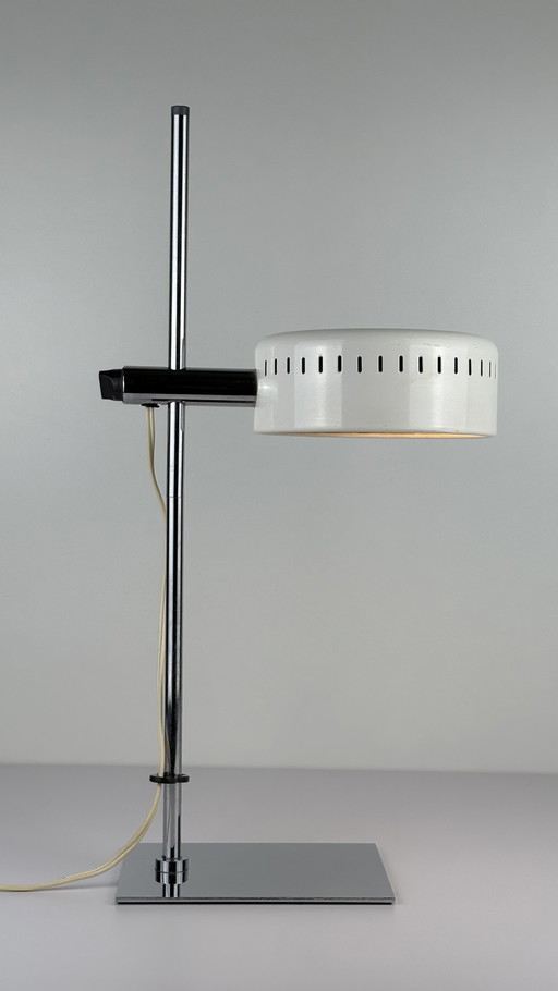 Vintage Metall-Schreibtischlampe Robert Sonneman Weiß Chrom
