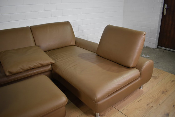 Image 1 of Ledersofa Loop Willi Schillig Mit Hocker Und Versetzbaren Rückenlehnen Ledercouch Lederecksofa Sofa Couch Ecksofa