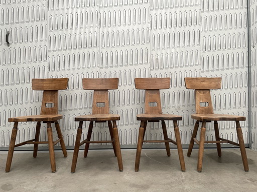 4X Vintage Brutalist Design Stühle