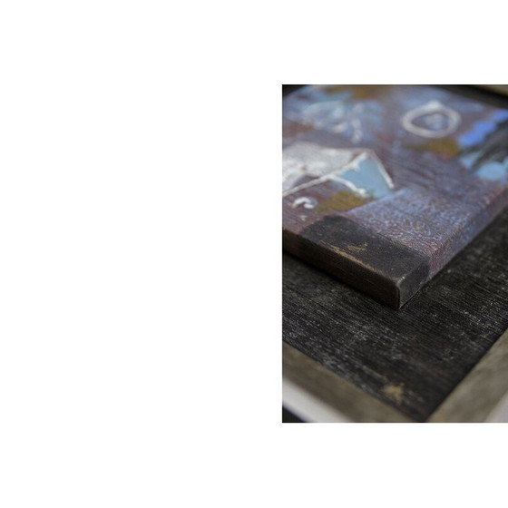 Image 1 of Vintage Brutalist Öl auf Leinwand, 1970